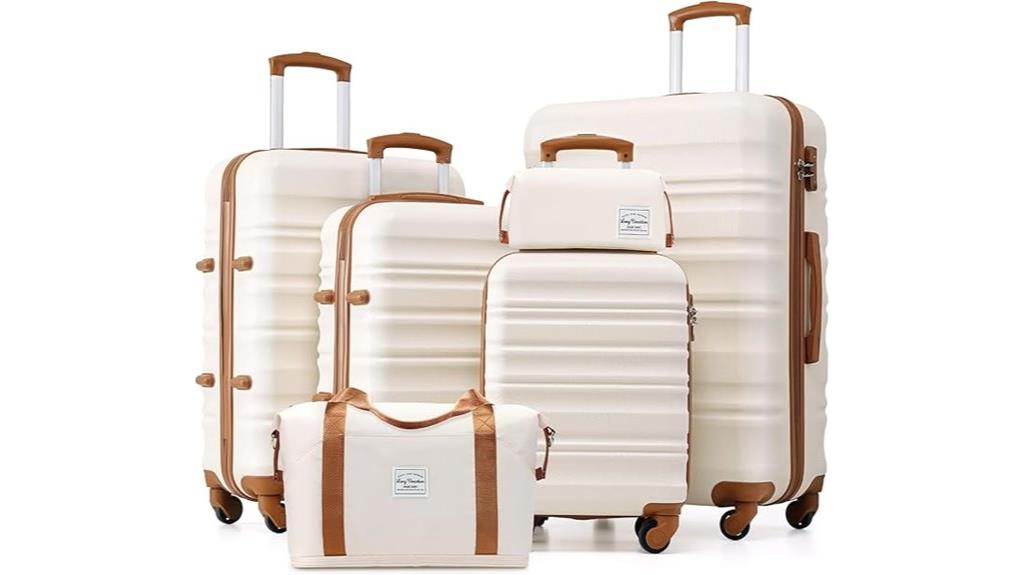 six piece spinner luggage