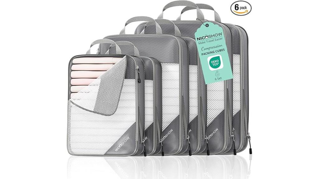 six piece travel cubes