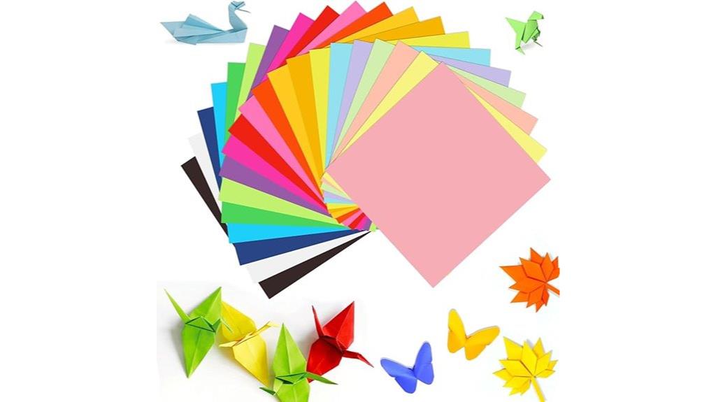 six square origami sheets