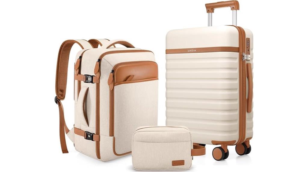 three piece spinner luggage