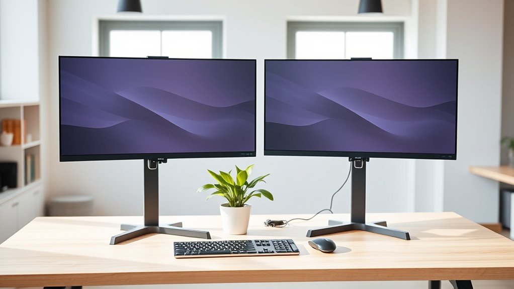 top dual monitor sit stand converters
