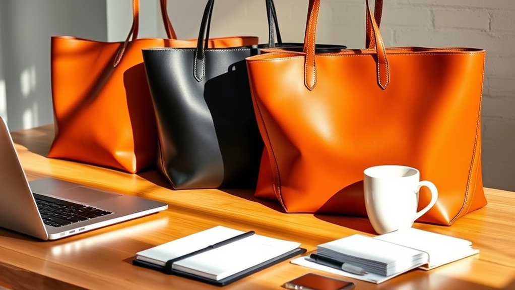 top leather work tote bags