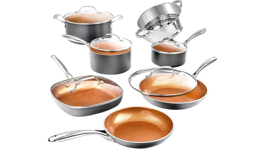 twelve piece ceramic cookware set