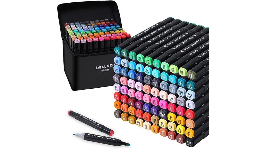 vibrant 60 color alcohol markers