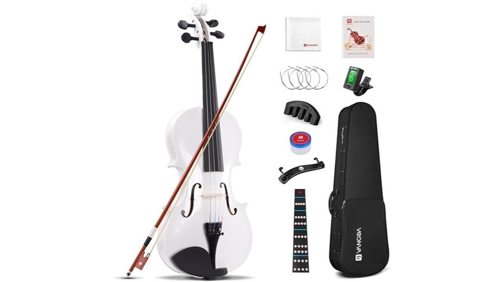 white full size violin set