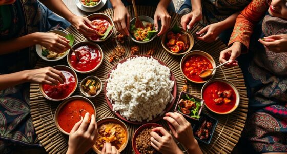 indonesian communal hand dining