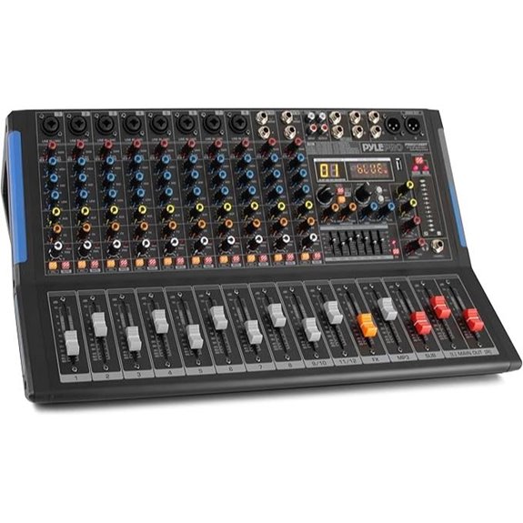 PYLE 12-Channel Bluetooth Audio Mixer with Microphone Inputs