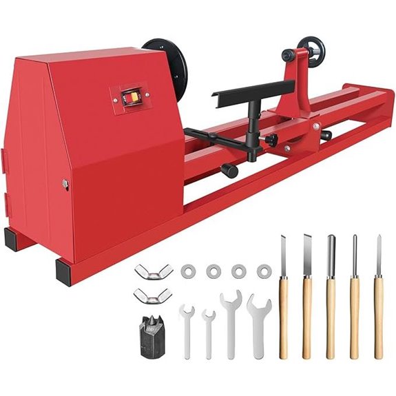 Wood Lathe 14 x 40 with 4-Speed & Chisels