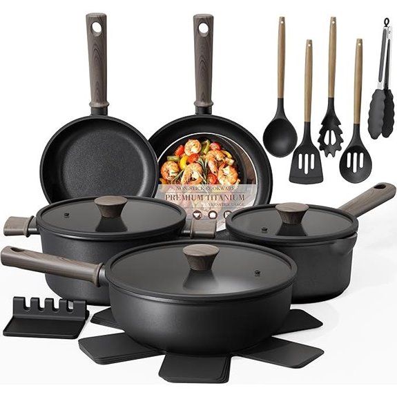 19 piece titanium cookware set