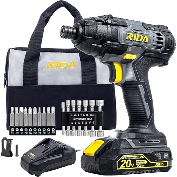 RIDA 20V Impact Driver Kit with 25 Bits
