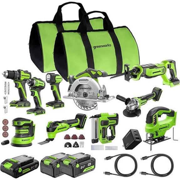 Greenworks 24V Power Tool Combo with Batteries