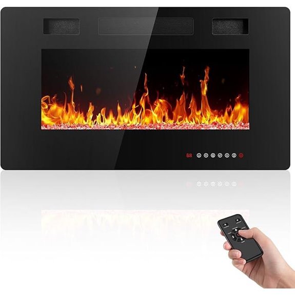 Electric Fireplace 30 inch with Remote & Adjustable Flame