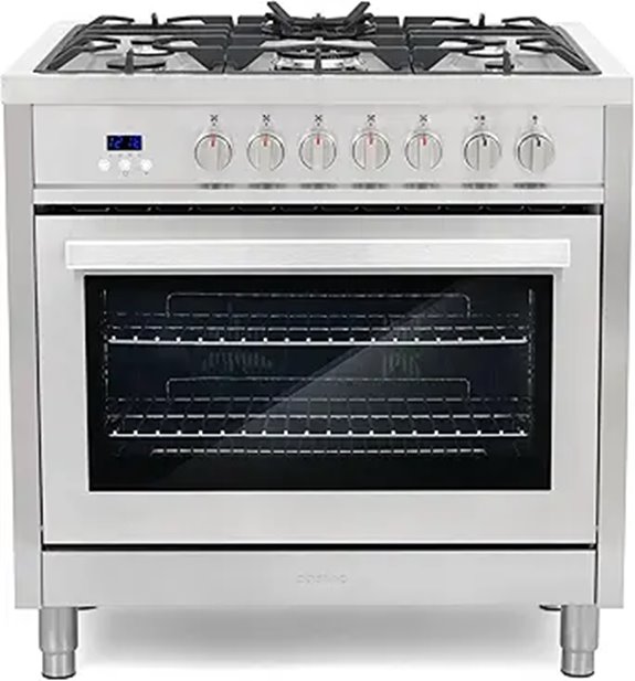 36 inch dual fuel range