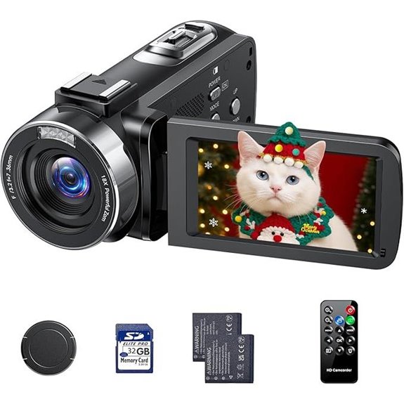 Digital 4K Camcorder with 42MP 18X Zoom Accessories