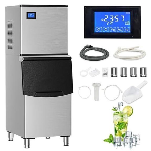 Commercial 500LB Ice Maker with Filter & Auto-Clean