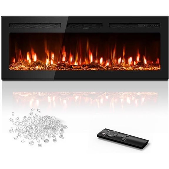 Manastin 50 Recessed/Wall Electric Fireplace with Remote