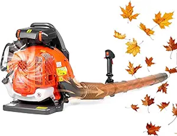 Upgraded 65cc Gas Backpack Leaf Blower with Large Filter