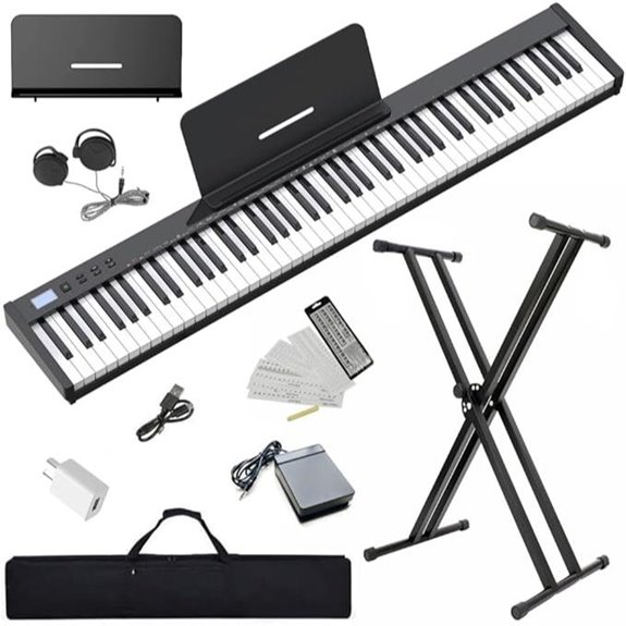 NikoMaku 88-Key Portable Digital Piano with Accessories