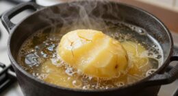 add a potato to absorb salt