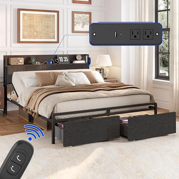 adjustable bed with storage