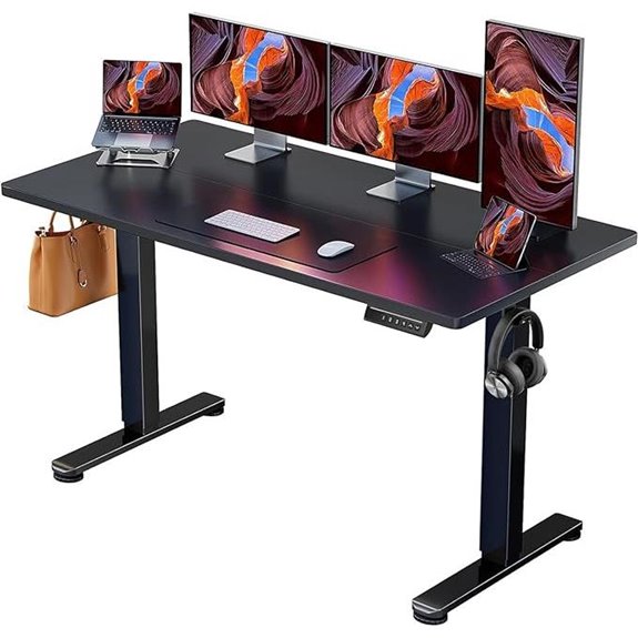 ErGear Height Adjustable Sit-Stand Desk (Black)