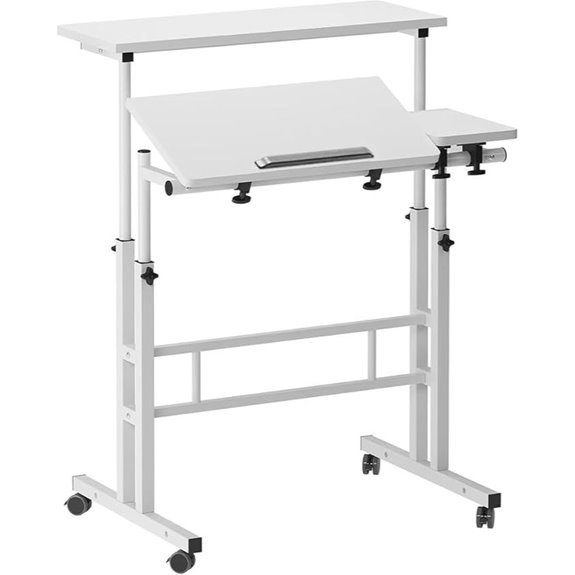 Garvee 31 Adjustable Mobile Standing Desk with Wheels