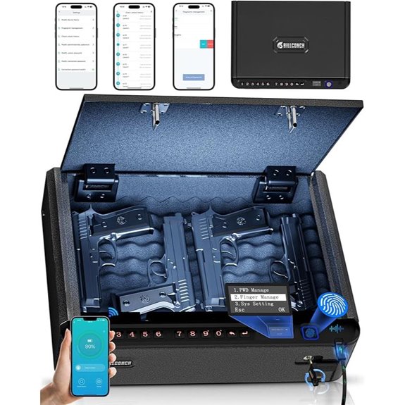 BILLCONCH Biometric Gun Safe with App & LCD