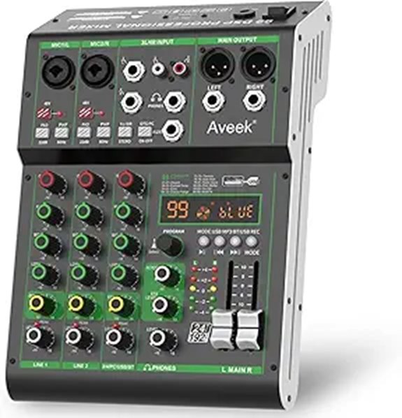 Aveek 4-Channel Audio Mixer with Bluetooth and Effects