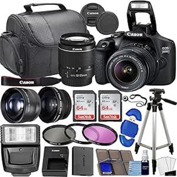 Canon EOS 2000D DSLR Camera Kit with 3 Lenses