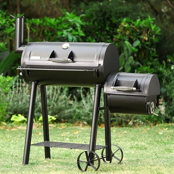 charcoal grill with smoker