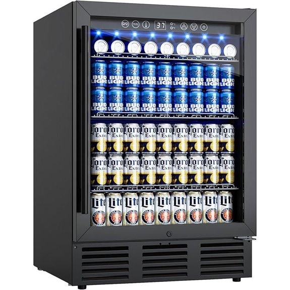 compact glass door fridge