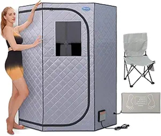 compact home sauna dimensions