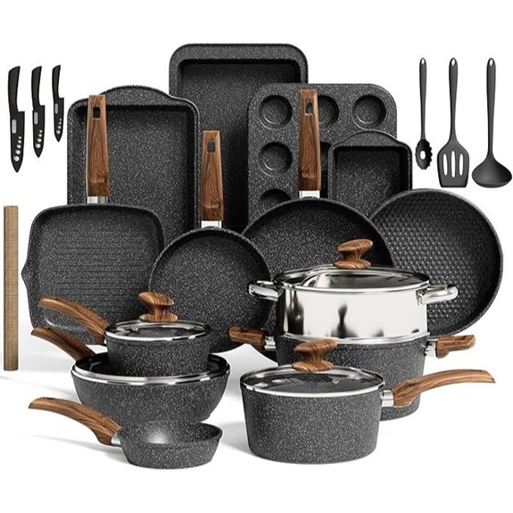 30-Piece Non-Stick Kitchen Cookware & Bakeware Set