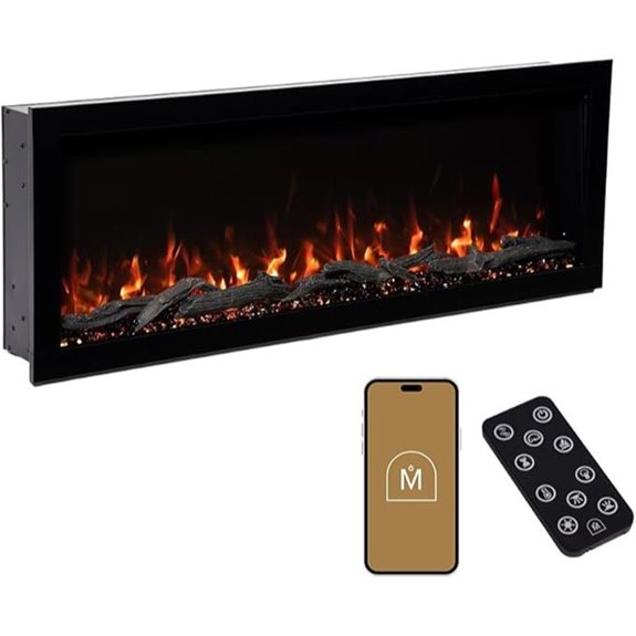 contemporary 50 inch electric fireplace