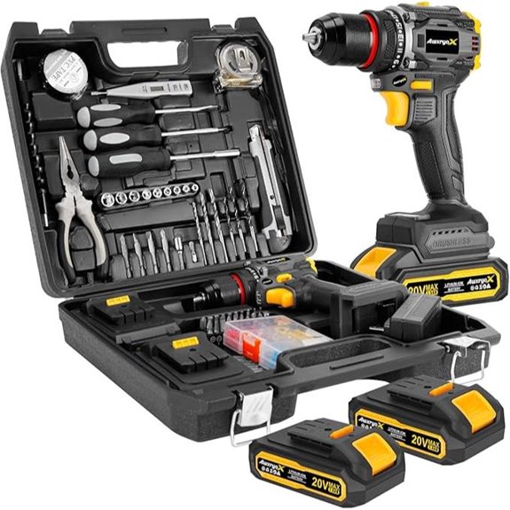 Brushless Cordless Drill Set with 2 Batteries 135pcs