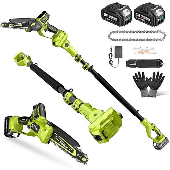 Cordless Electric Pole Saw with Batteries and Extension