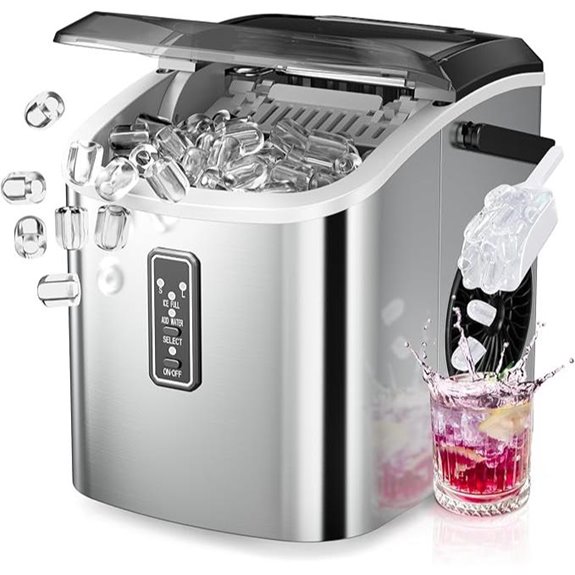 countertop ice maker with cleaning