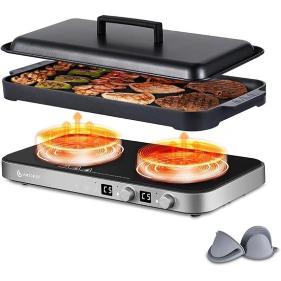 double induction cooktop with griddle