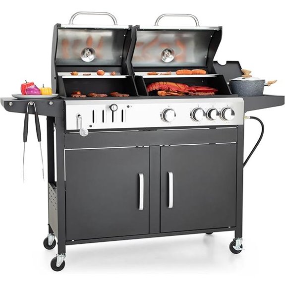 dual fuel grill with side burner