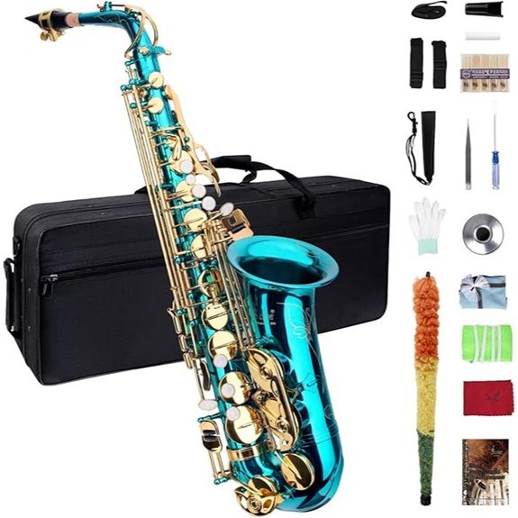 Eb Sky Blue Alto Saxophone - Beginner & Student Model Professional Quality