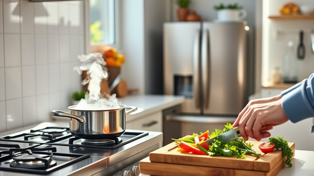 efficient multitasking in kitchen