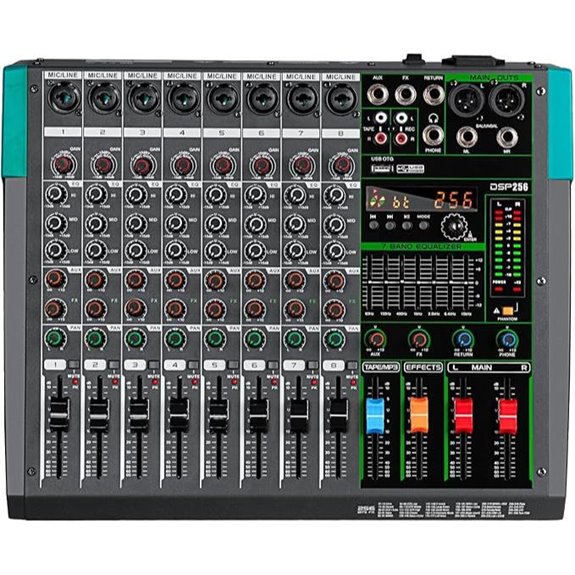 Depusheng PA8 8-Channel Digital Audio Mixer with USB