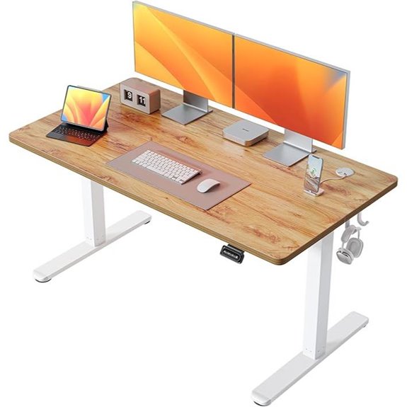 FEZIBO Electric Standing Desk Adjustable White/Rustic Top