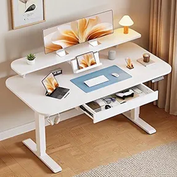 GTPLAYER Electric Standing Desk with Drawers