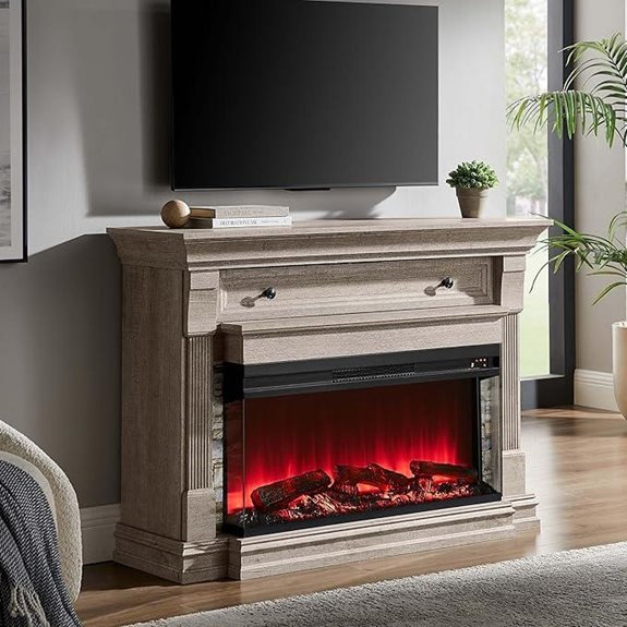 electric fireplace with mantel