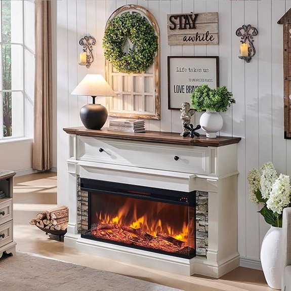 electric fireplace with mantel