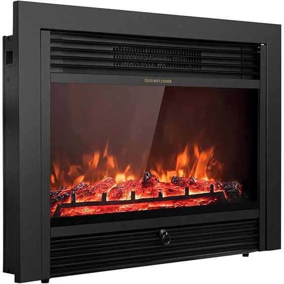 Giantex Electric Fireplace Insert with Remote & Flames