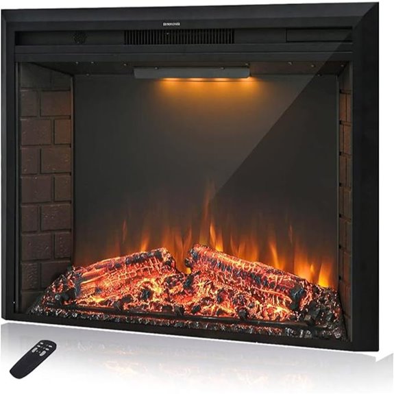 36 Electric Fireplace Insert with Remote & Timer