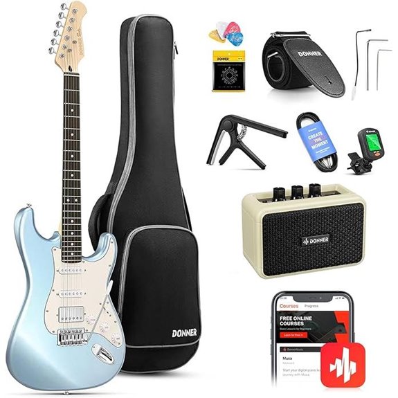 Donner DST-152R Electric Guitar Kit with Amp and Accessories