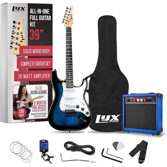 LyxPro 39-Inch Electric Guitar Kit with Amp
